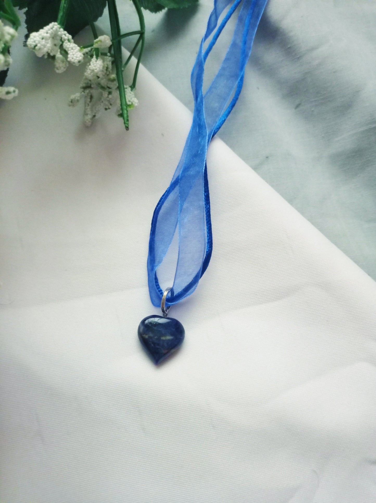 Sodalite Necklace, Blue Necklace, Heart Necklace, Sodalite Gemstone | by nlanlaVictory