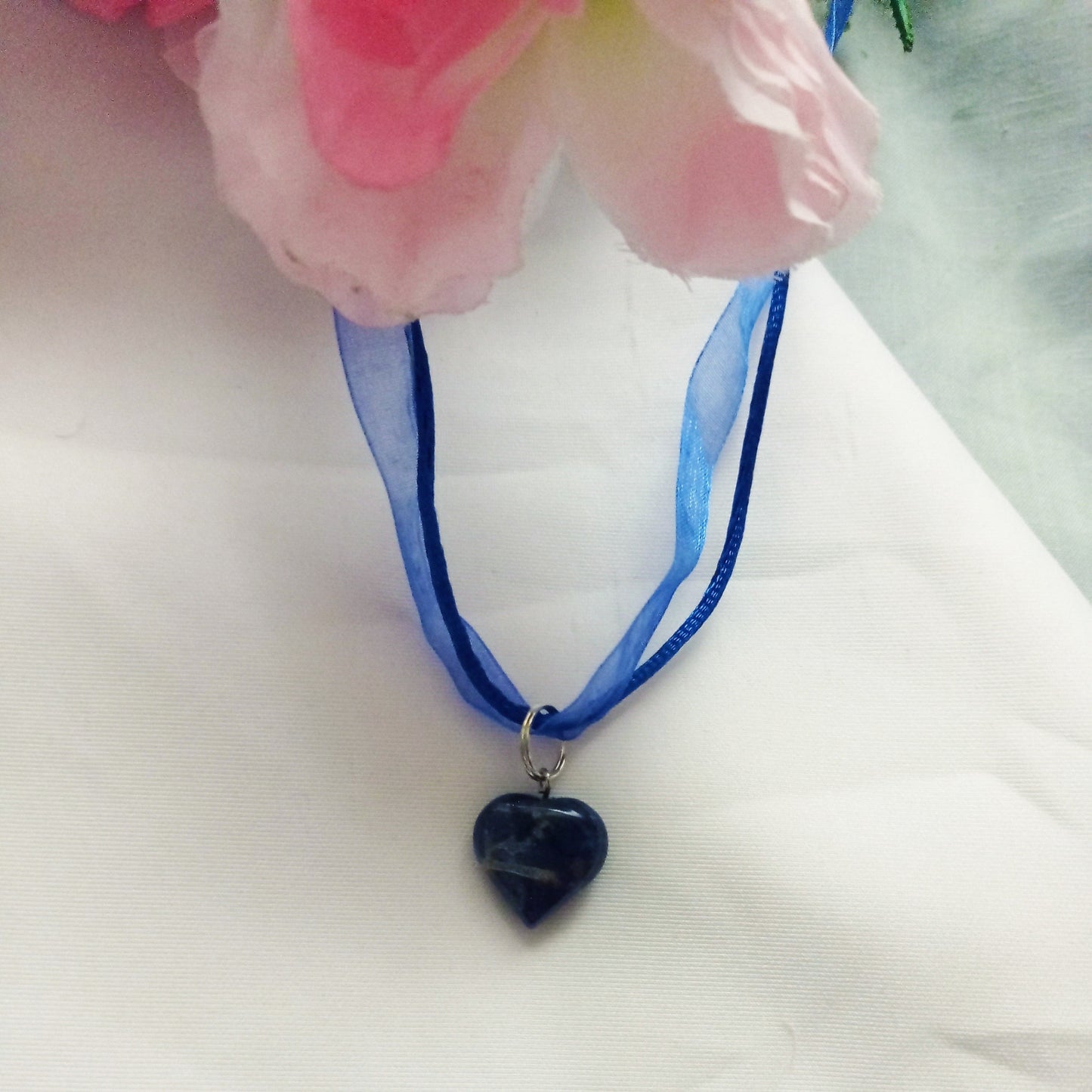 Sodalite Necklace, Blue Necklace, Heart Necklace, Sodalite Gemstone | by nlanlaVictory