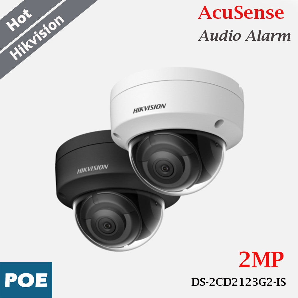 HIKVISION DS-2CD2123G2-IS 2MP AcuSense Dome Video Camera Audio Alarm POE IP